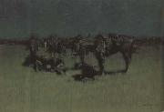 Frederic Remington Night Halt of Cavalry (mk43) Spain oil painting artist